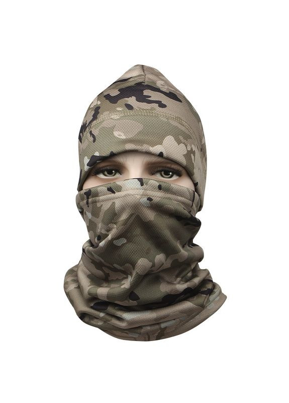 Комплект шапка-бафф JY-139 Camouflage CP флисовая 20 шт. Lesko (356499556)