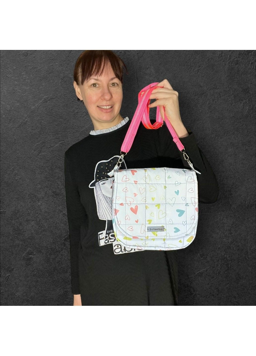 Світловідбиваюча сумка крос-боді "Неонове Серце" Svitashka з довгим ремінцем No Brand (335051207)