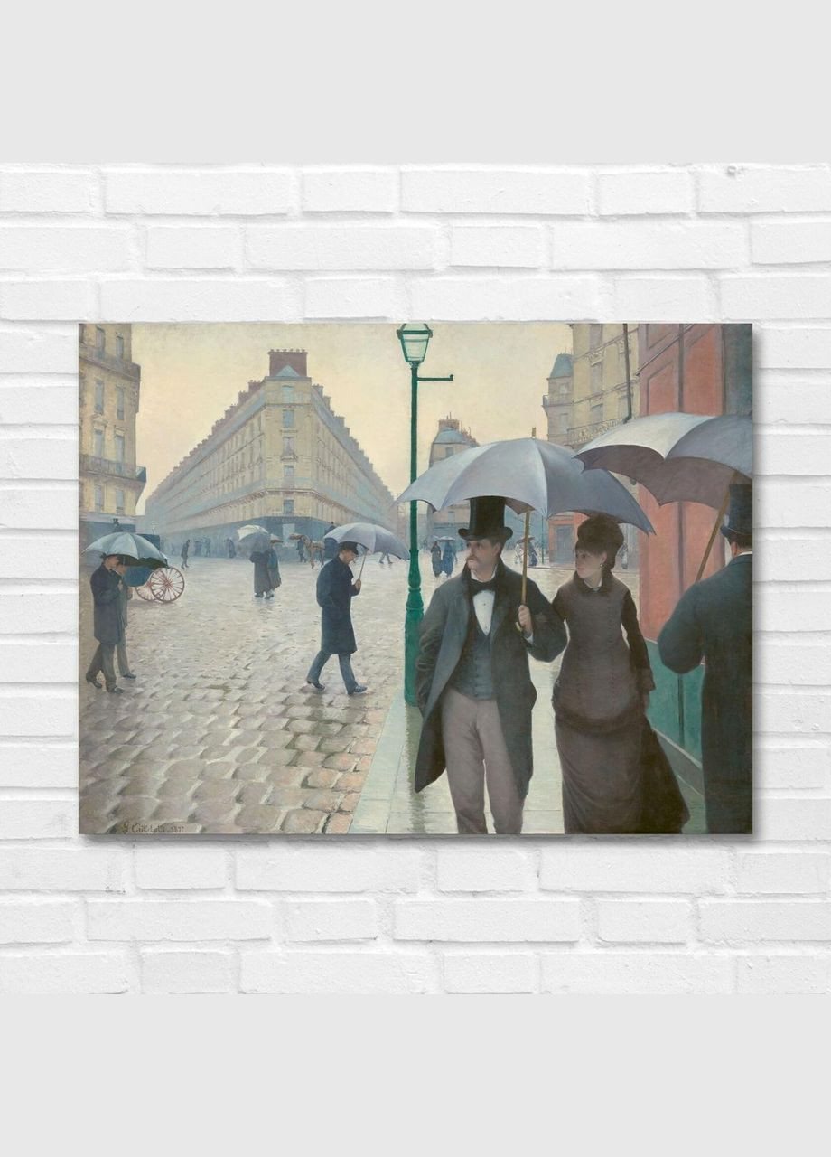 Печать на холсте Парижская улица в дождливую погоду Гюстава Кайботта 20x30 No Brand (346495938)