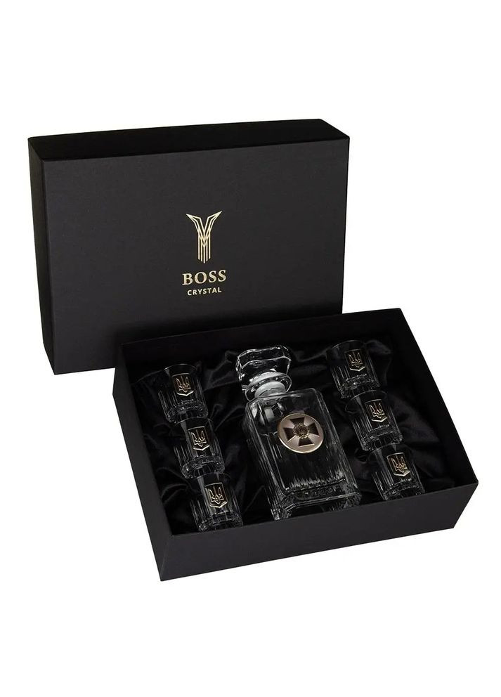 Серебряные рюмки для водки с графином, 6 шт | Подарок на День защитников и защитниц Украины, Boss Crystal B77SBU2XGD (345646725)