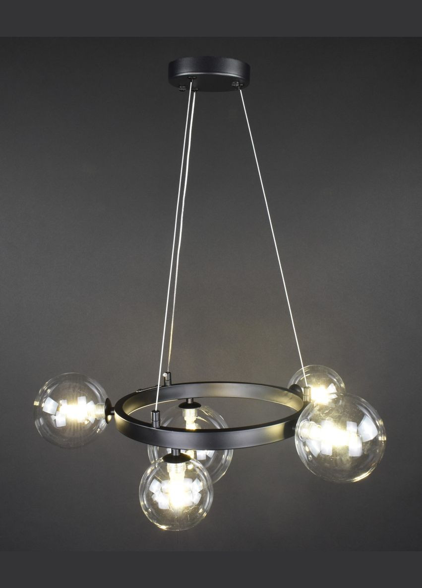 Люстра підвісна на 5 лампочок 27996 Чорний 40-150х52х52 см. Sunnysky (364497274)