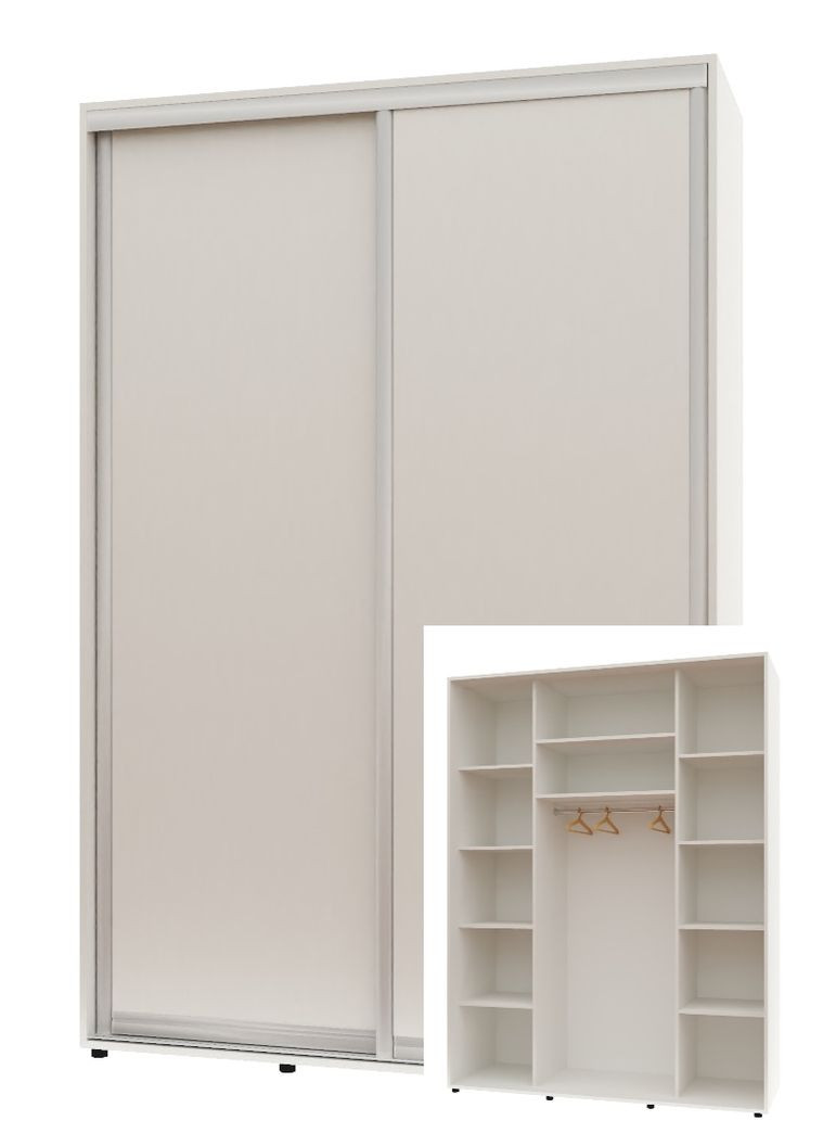 Шафа-купе дводверна 150*60*220 см Білий 2 двері ДСП Максі Комфорт Меблі (360431685)