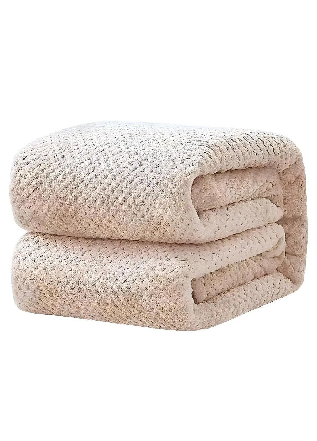 Двоспальний плюшевий плед покривало ковдра з геометричним візерунком на ліжко диван 150x200 см (480772-Prob) Бежевий Unbranded (342230060)