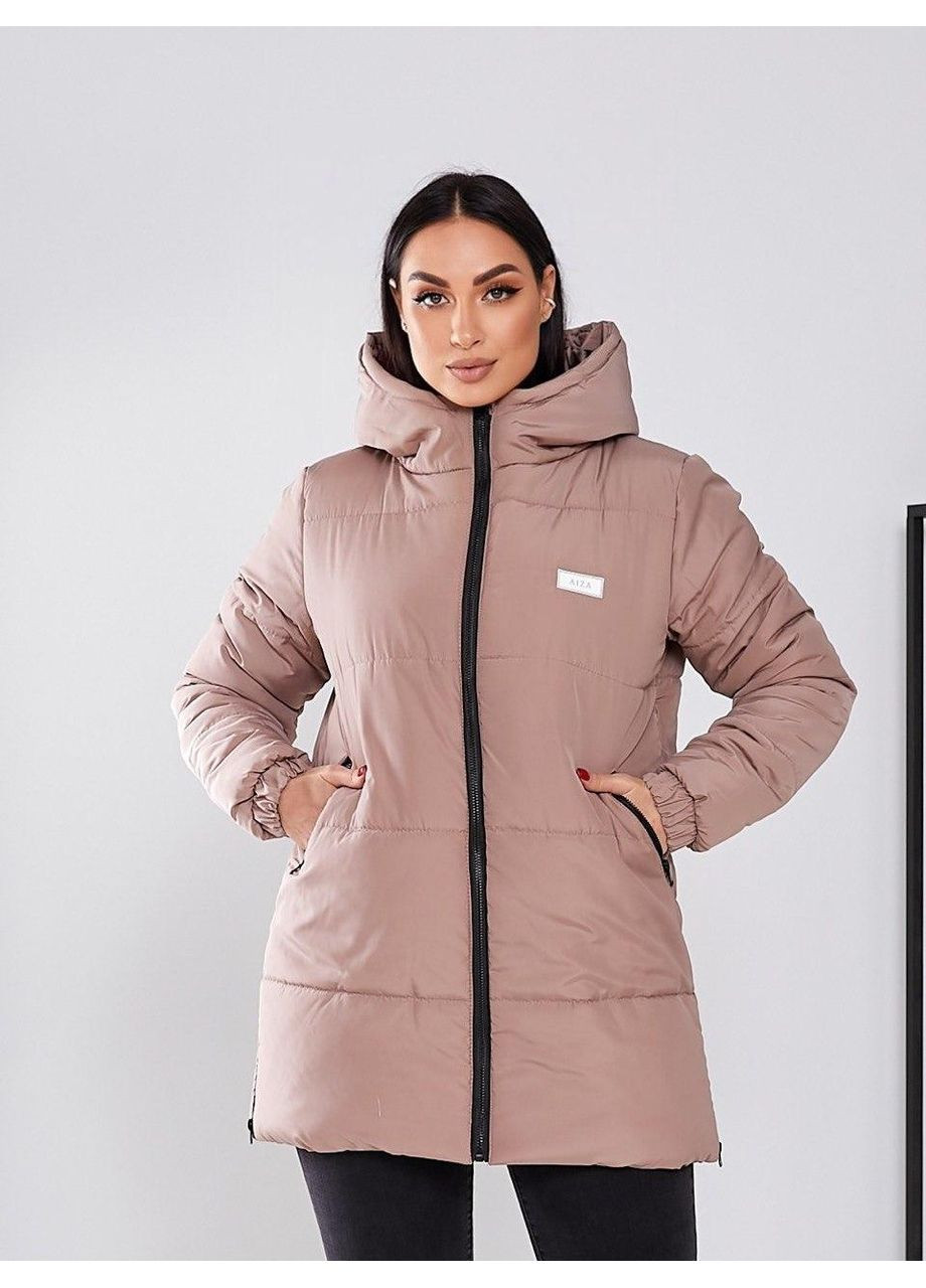 Комбінована демісезонна куртка, арт а-060, кава 2 Aiza