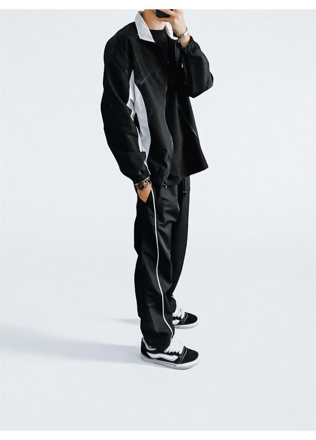 Мужской осенний спортивный костюм черный No Brand (364863777)