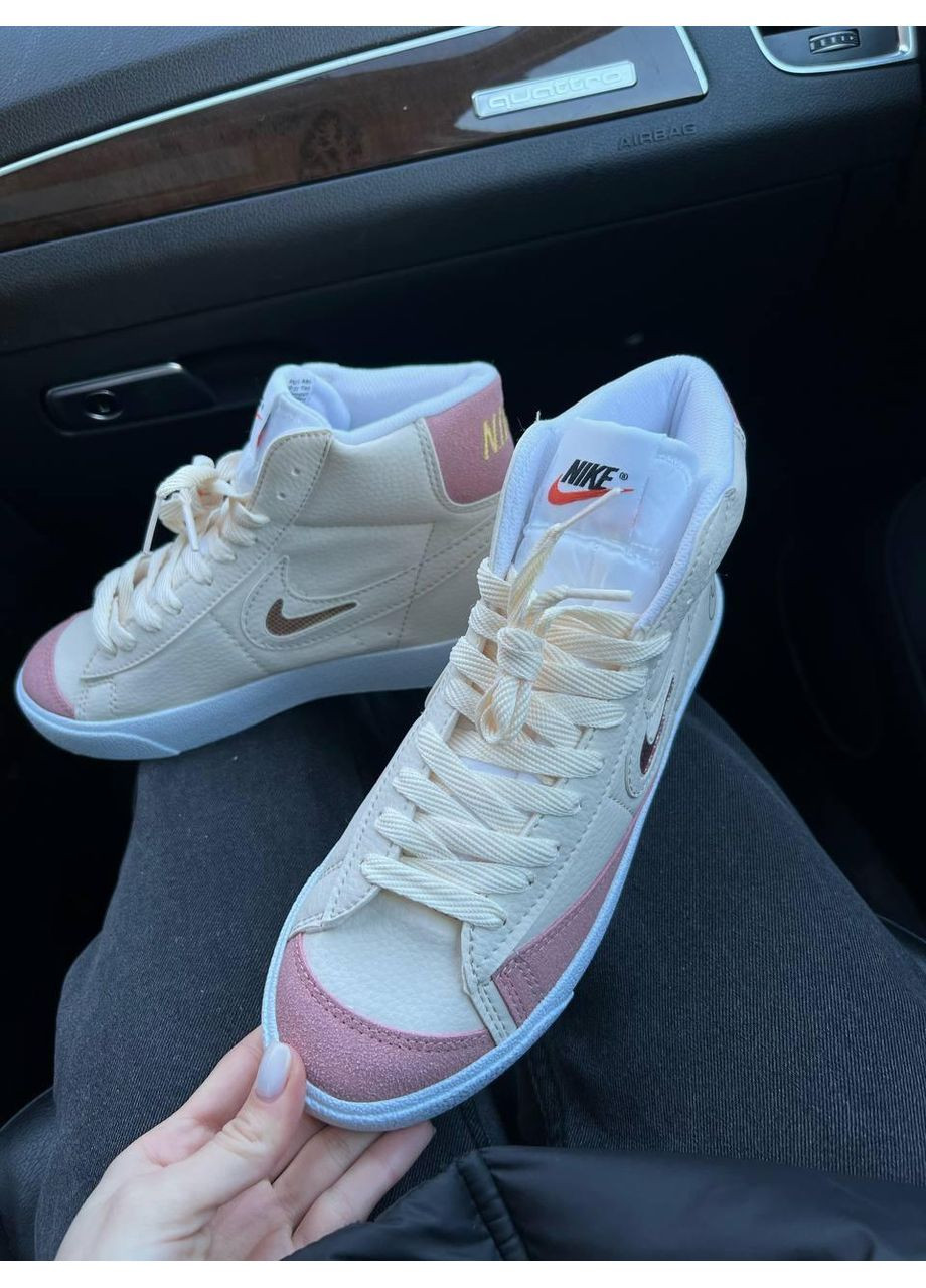 КРОСІВКИ ЖІНОЧІ NIKE BLAZER MID BEIGE НАЙК БЛЕЙЗЕР No Brand бежеві демісезони (367171307)