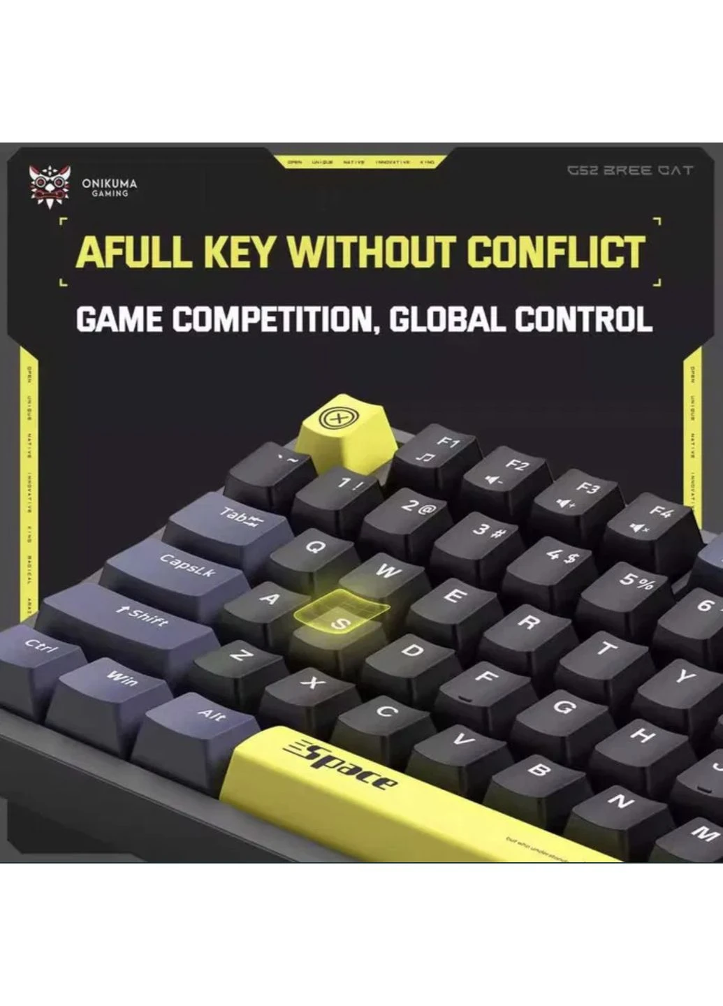 Ігрова механічна клавіатура G52 82 Keys RGB Backlit USB Gaming Keyboard компактна для ПК ноутбука Onikuma (394029958)