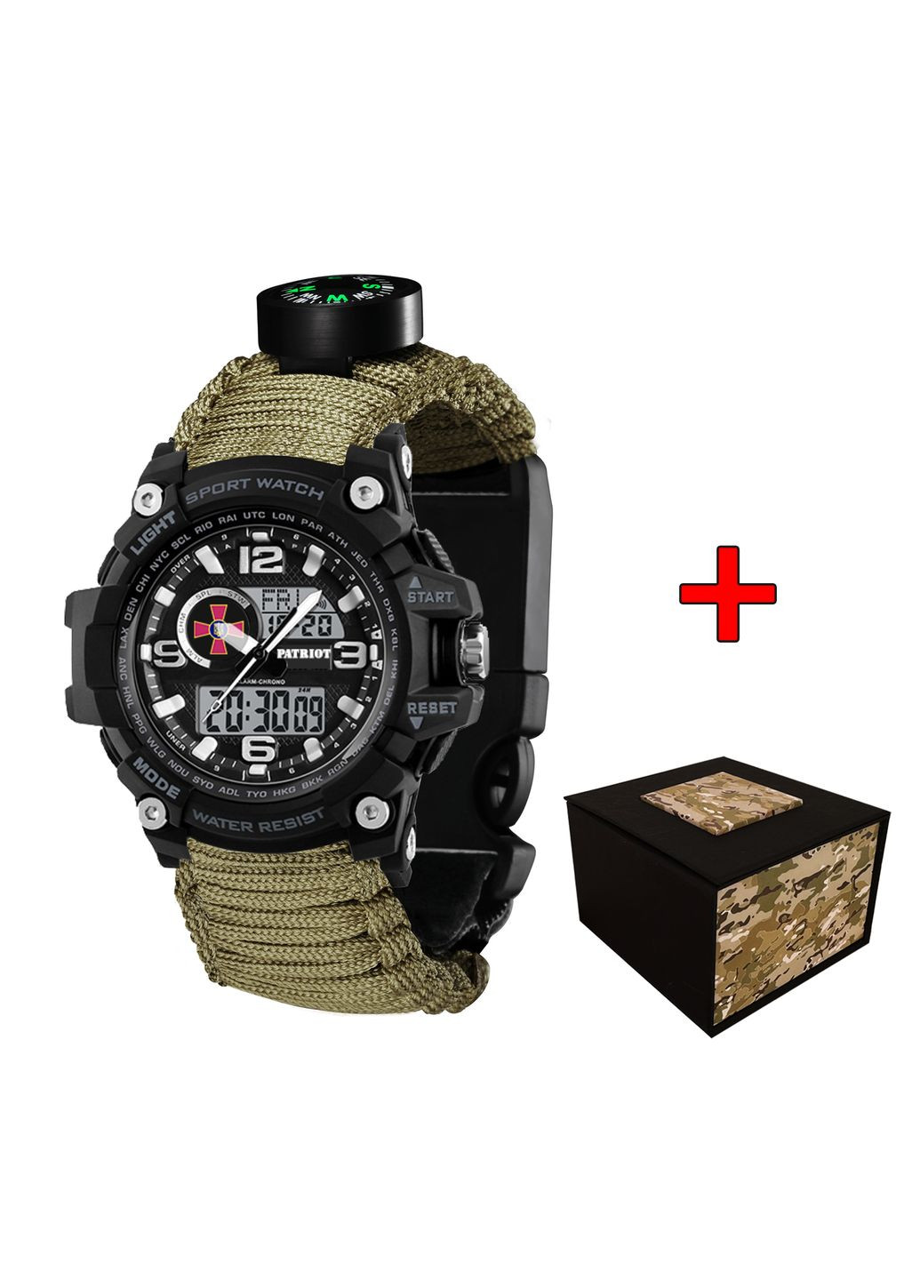 012BKSU ЗСУ Чорні Паракордовий ремінець Army Green + Коробка Patriot (341335519)