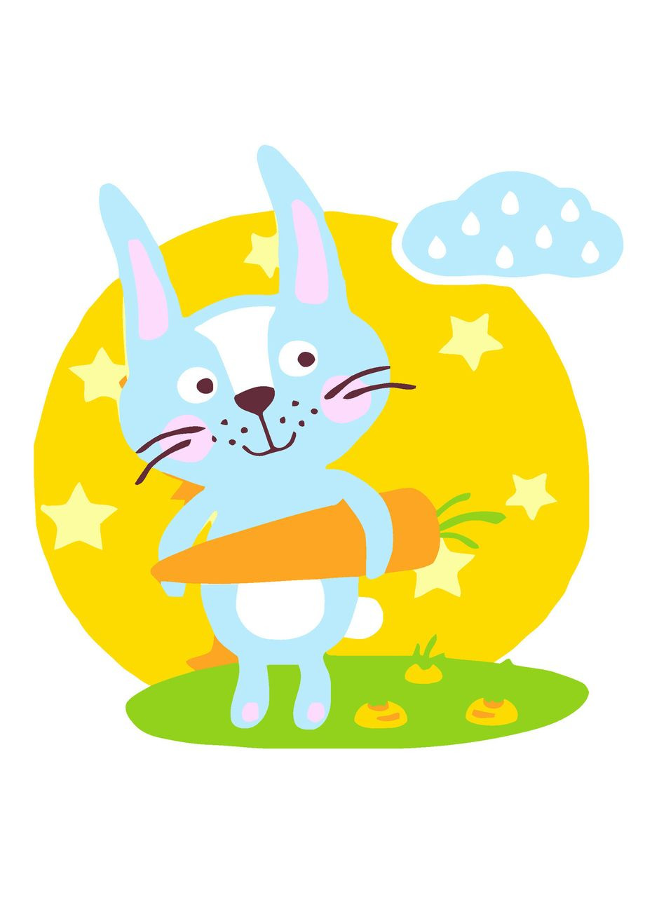 Картини за номерами для дітей Кролик з морквою 20х20см полотно на підрамнику HH7050 Strateg (311281465)