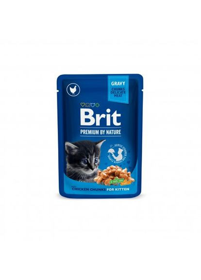 Влажный корм Cat Pouch для котят, с курицей, 100 г Brit Premium (322875102)
