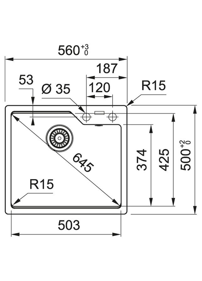 Мийка кухонна Urban фраграніт, прямокут., без крила, 560х500х230мм, чаша - 1, врізна, бежевий FRANKE (330031874)