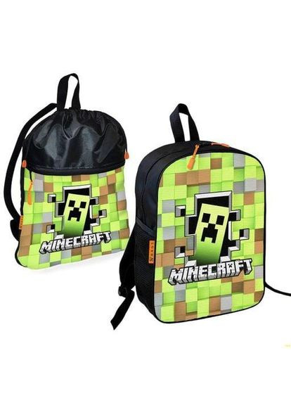 Школьный детский рюкзак Minecraft + Сумка для обуви спортивной формы рюкзак-мешок для мальчика (1718) (1330207) Brand (368865376)