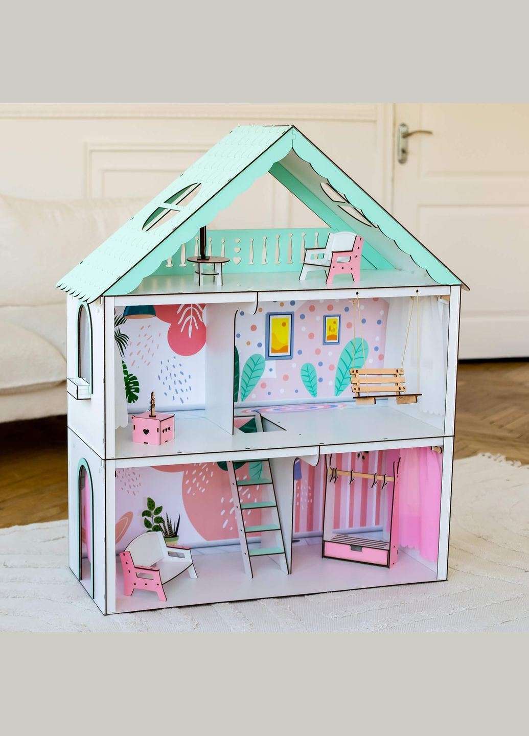 Кукольный домик для Барби "Фантазия" мятный (kdb004m) NestWood (303632927)