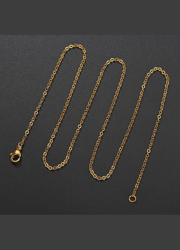 Металлическая цепочка для украшений на шею 46 см, толщина 1,5 мм, золотистая No Brand (334702038)