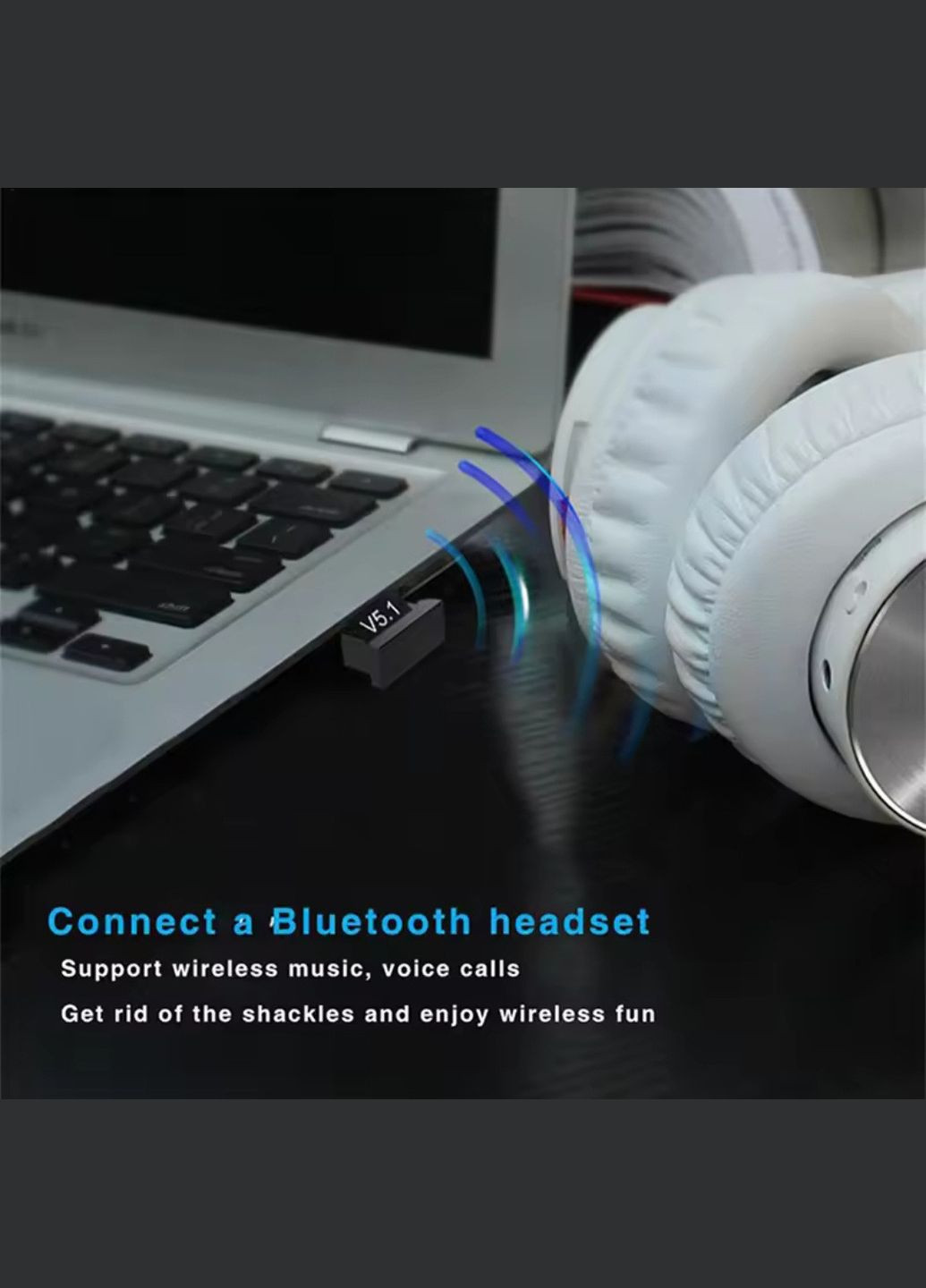 Міні USB Bluetooth 5,1 адаптер для ПК, ноутбука, миші, клавіатури, планшета, телефона, принтера, динаміка No Brand (346090066)