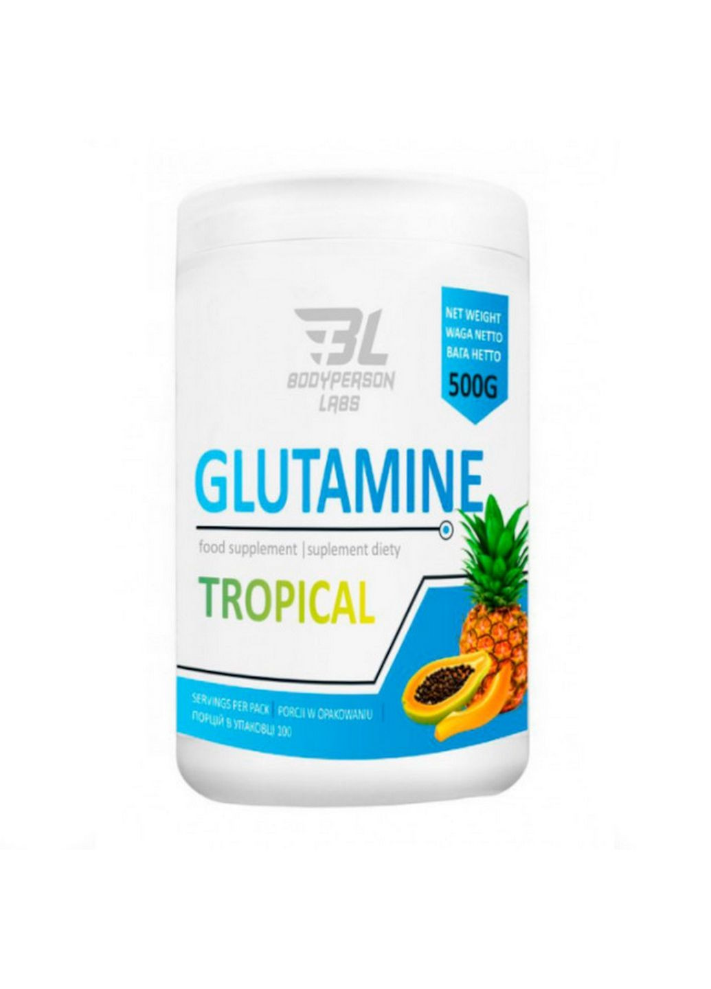 Амінокислота Labs Glutamine, 500 грам Тропік Bodyperson Labs (293339907)