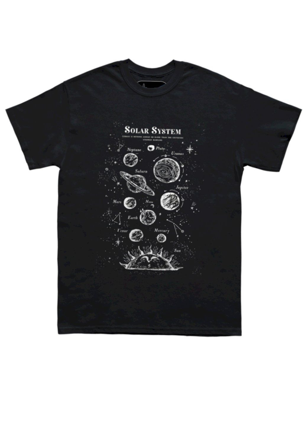 Черная футболка мужская черная "solar system" Trace of Space