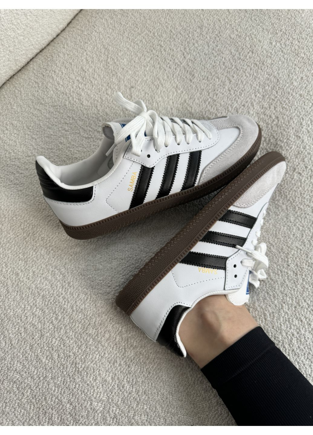 Чорні Осінні кросівки чоловічі adidas samba og black / white адідас самба No Brand