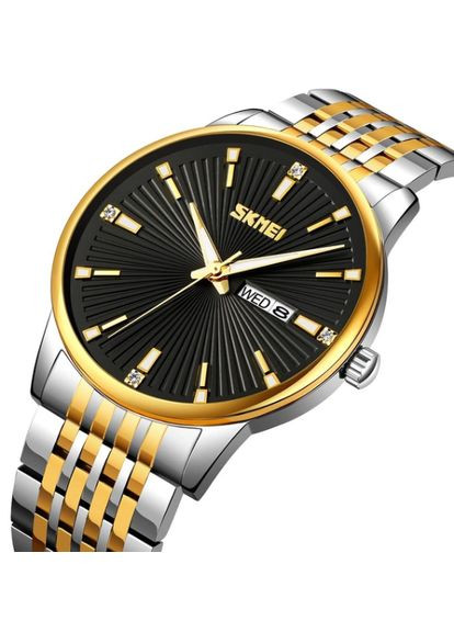 Годинник наручний 9323TGDBK Silver/Gold-Black Skmei (317192683)