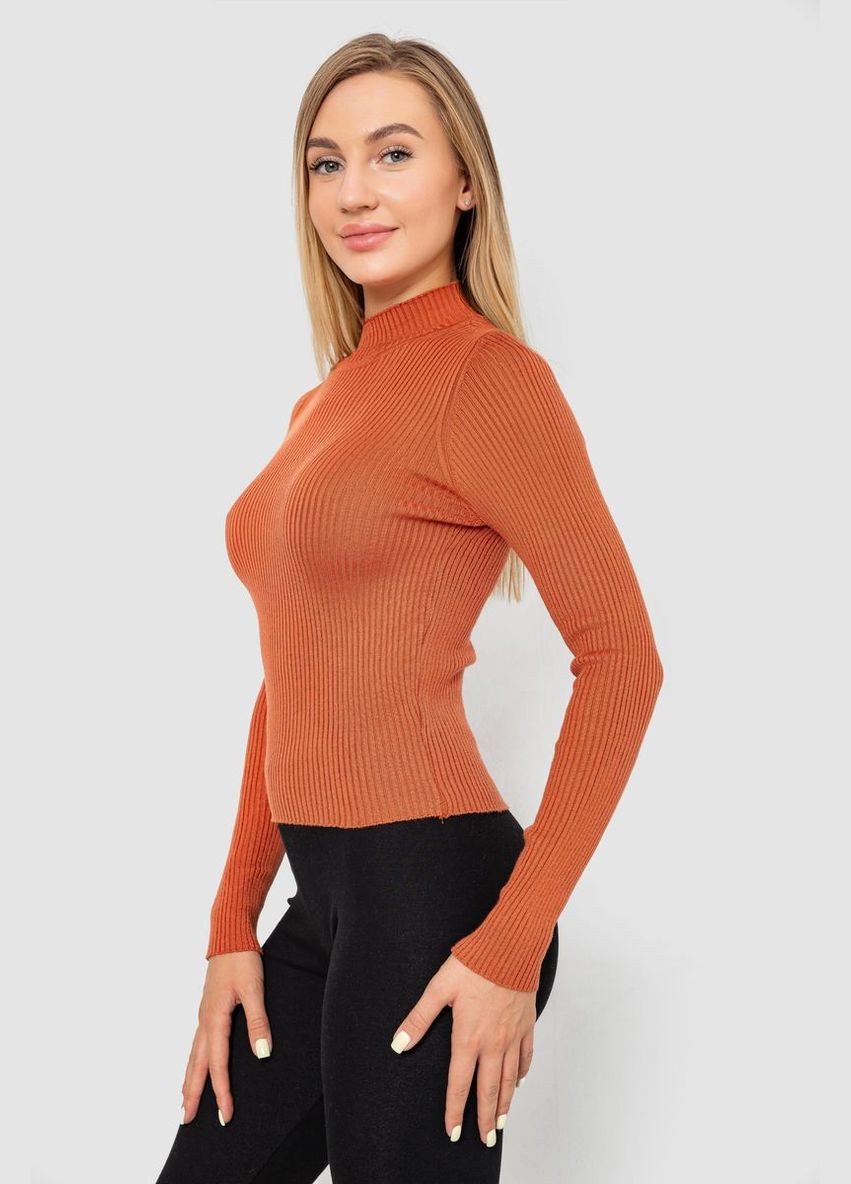 Водолазка жіноча в рубчик, колір теракотовий, 214R91306 Ager (301271704)