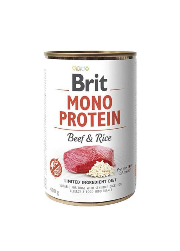 Консерви для собак з яловичиною та рисом Mono Protein Beef & Rice - 400 г Brit (327071270)