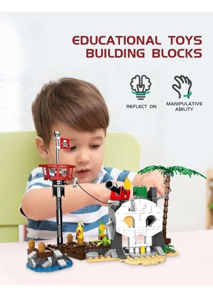 Конструктор Пиратский остров с пиратским кораблем и пиратами 232 детали Woma (349824857)