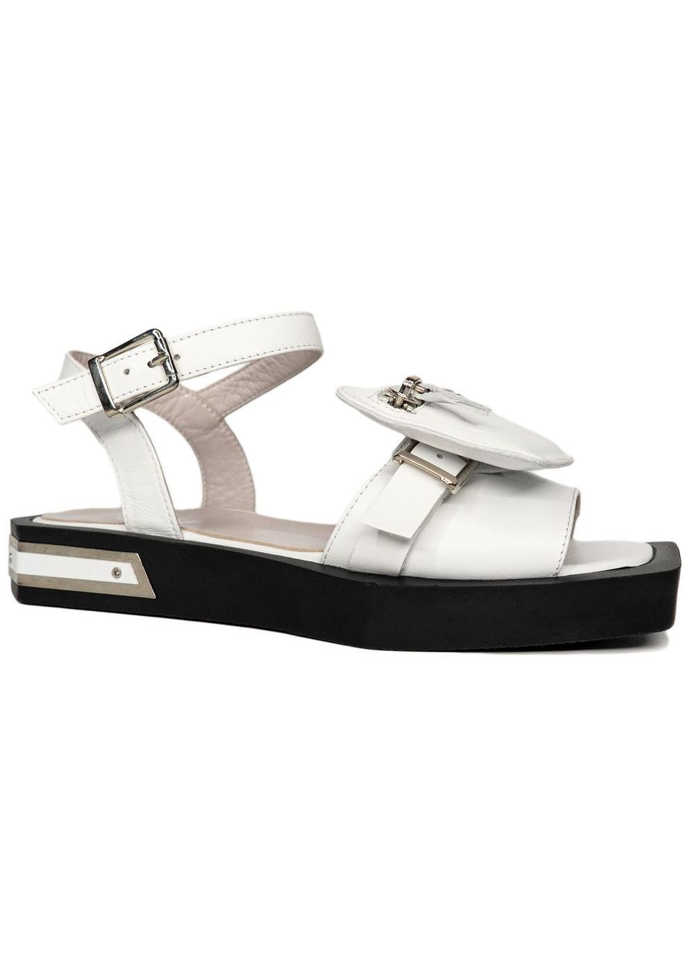 Белые кожаные босоножки 3813 Aquamarin с ремешком