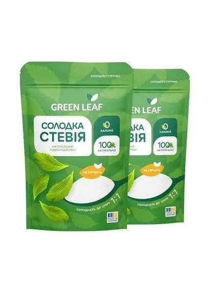 Сладкая Стевия (1:1) 250 гр GREEN LEAF полезный заменитель сахара Greenleaf (366569468)