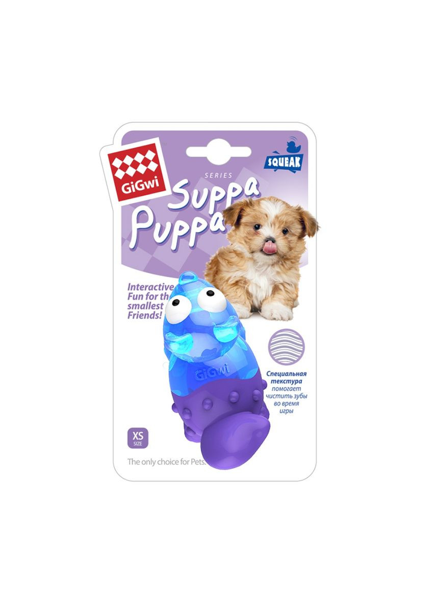 Іграшка для собак Лиса з пискавкою Suppa Puppa 9 см Блакитний (75008) GiGwi (329994089)