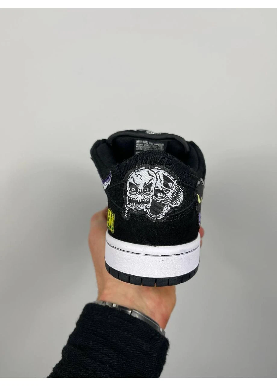 Чорні кросівки чоловічі nike dunk low pro sb x neckface black dq4488-001 найк данк чорні демісезон No Brand