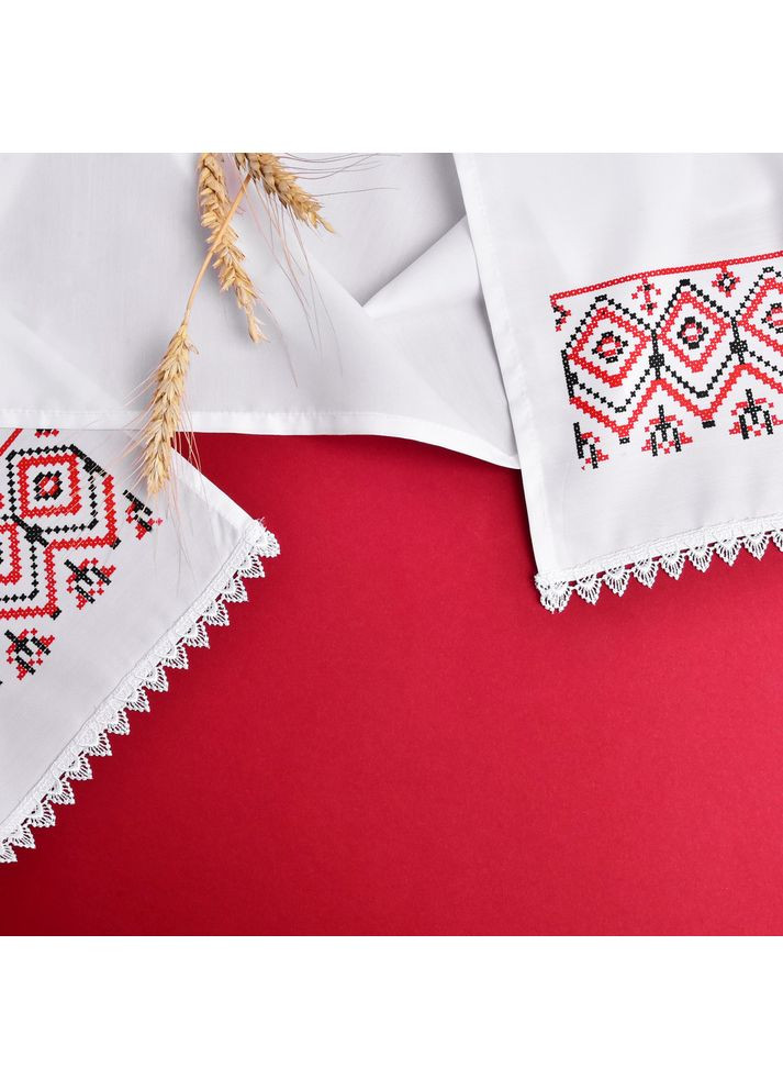 Рушник серветка з українським орнаментом IDEIA 40x140 см з мереживом No Brand (360564381)