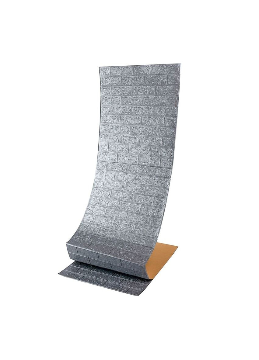 Самоклеюча 3D панель під срібну цеглу в рулоні 20000x700x3мм (R0173-20) SW-00001197 Sticker Wall (278314896)