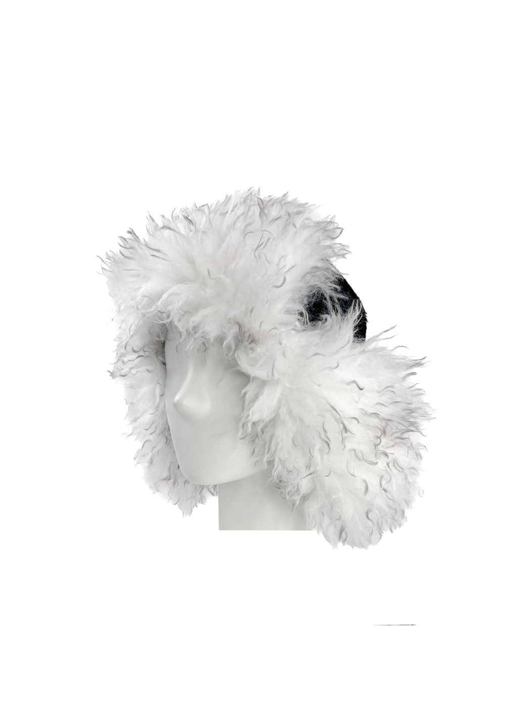 Шапка ушанка женская искусственный мех лама черно-белая ЛИЛИ LuckyLOOK 636-200 (322791157)