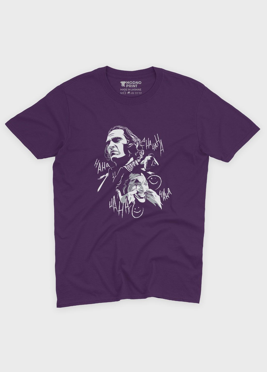 Фіолетова демісезонна футболка для хлопчика з принтом суперзлодія - джокер (ts001-1-dby-006-005-024-b) Modno