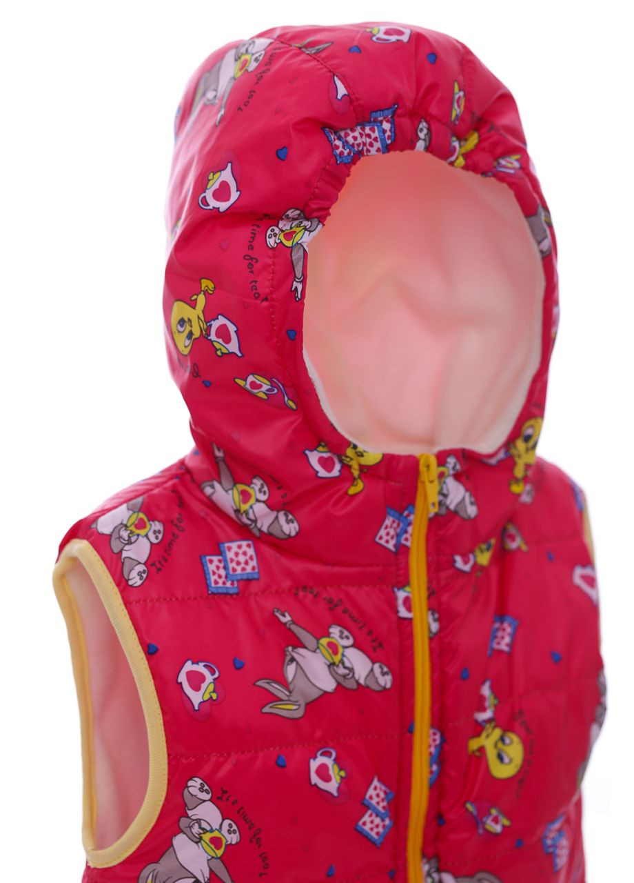 Жилетка для девочки на флисе с капюшоном Зайчик малиновый см (43270) BABYKROHA (297200386)