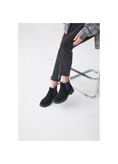 Черевики (челсі) Весна/Осінь на байці Чорні Натуральна замша р. (astra72ch) Vm-Villomi (306453486)