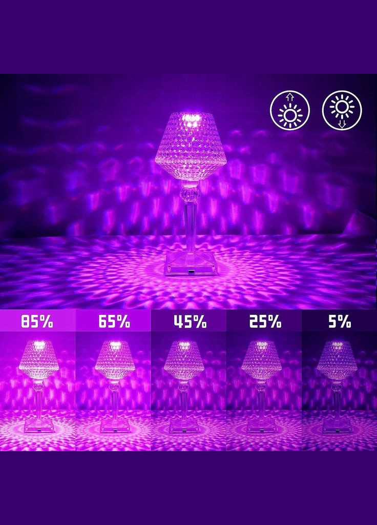 Аккумуляторная настольная лампа-ночник SN02 с пультом RGB Ночник Crystal Table Lamp VHG (338221084)