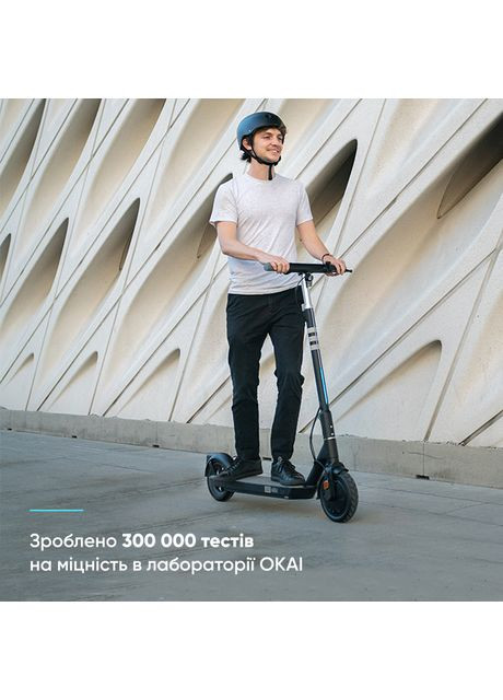 Электросамокат Black 9", 300(600)W, 9.8Ah, 40km, 25km\h, 20%, NFC, App, 16kg (ES20-B) OKAI ES20-NEON (372682259)