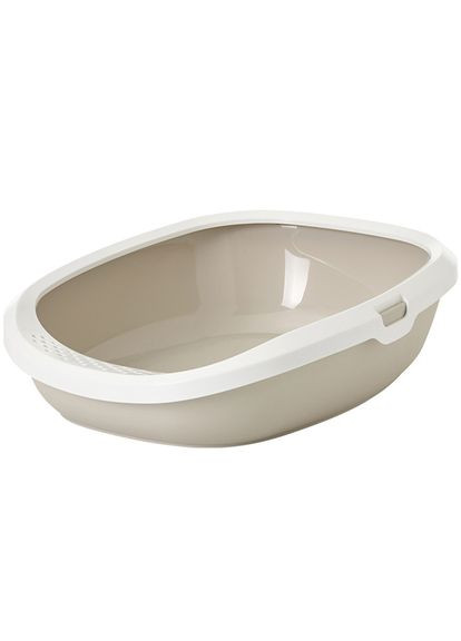 Туалет з бортиком для котов Gizmo large 52 х 39.5 х 15 см Бело-бежевый (5411388201616) Savic (314934068)