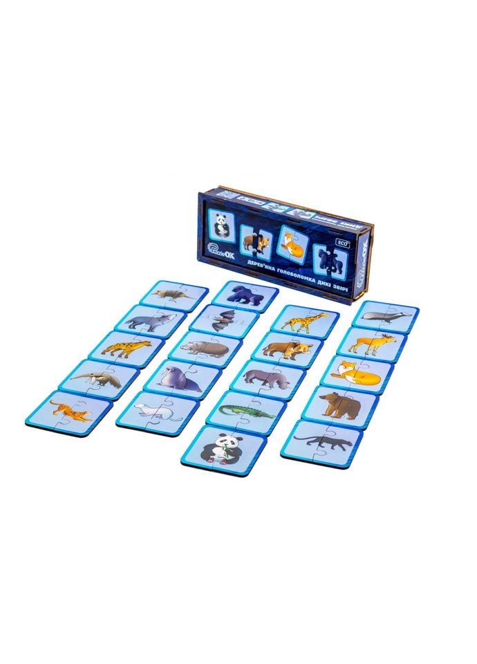 Деревянная головоломка "Дикие животные" Puz-44657, 40 элементов PuzzleOK (317206404)