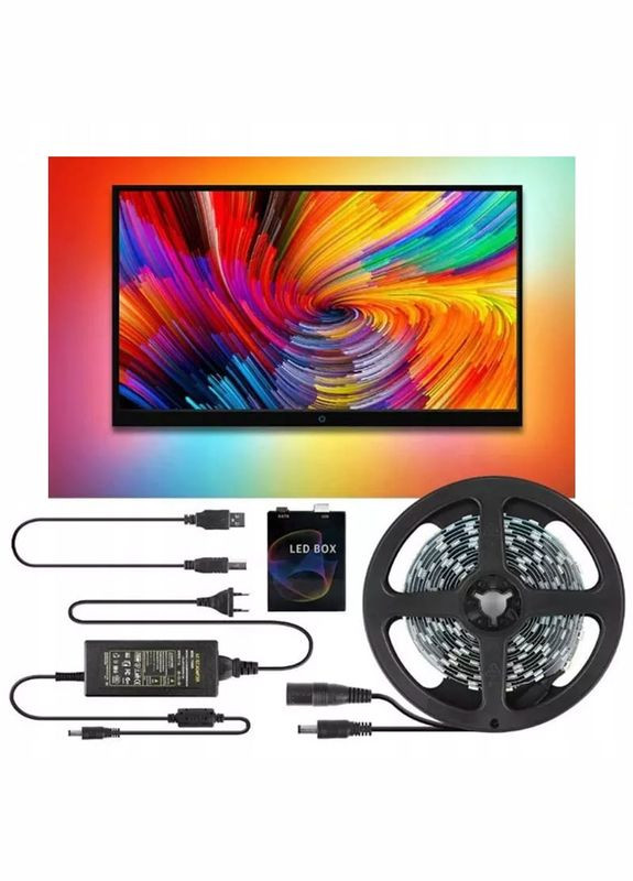 Розумна підсвітка монітора 60 ламп/метр, 3,5 метра для ПК і Android-TV, Adalight Dream, Ambibox Led Ambilight (327368327)