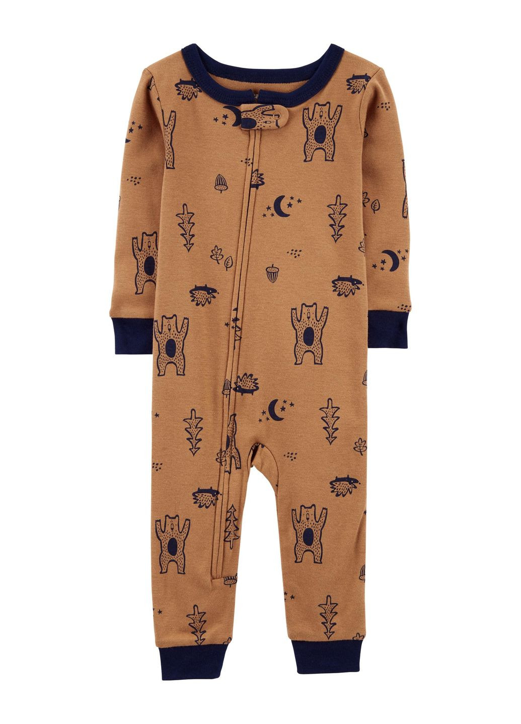 Коричневая всесезон человечек коттон комбинезон Carter's