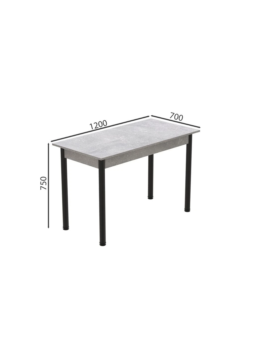 Стіл кухонний Беніта 75x120x70 Чорний ДСП 16мм (FRD-105569) Ferrum-decor (398832657)