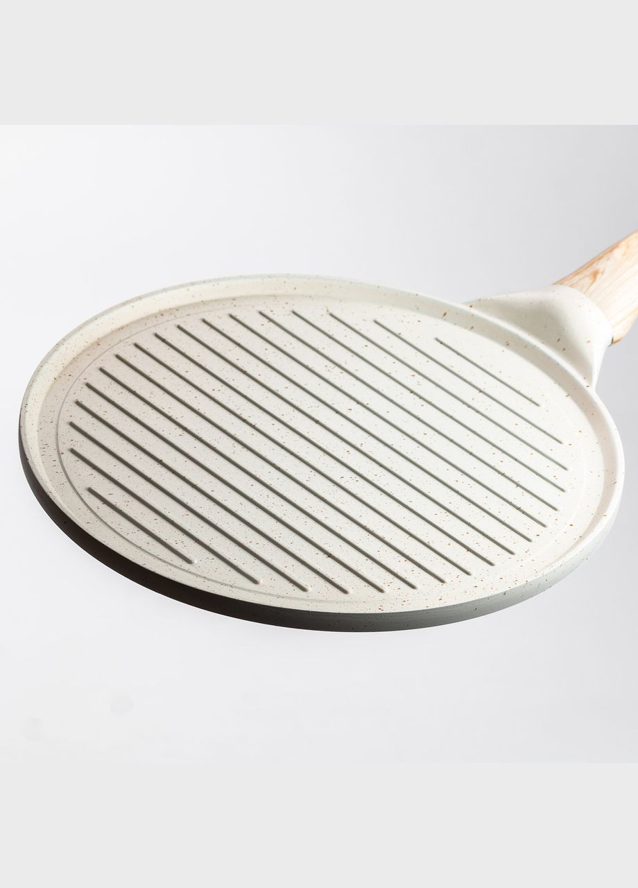 Сковорода гриль кругла Ø 26.5 см низька з гранітним покриттям бежева HP39581W Breakfast (306849958)