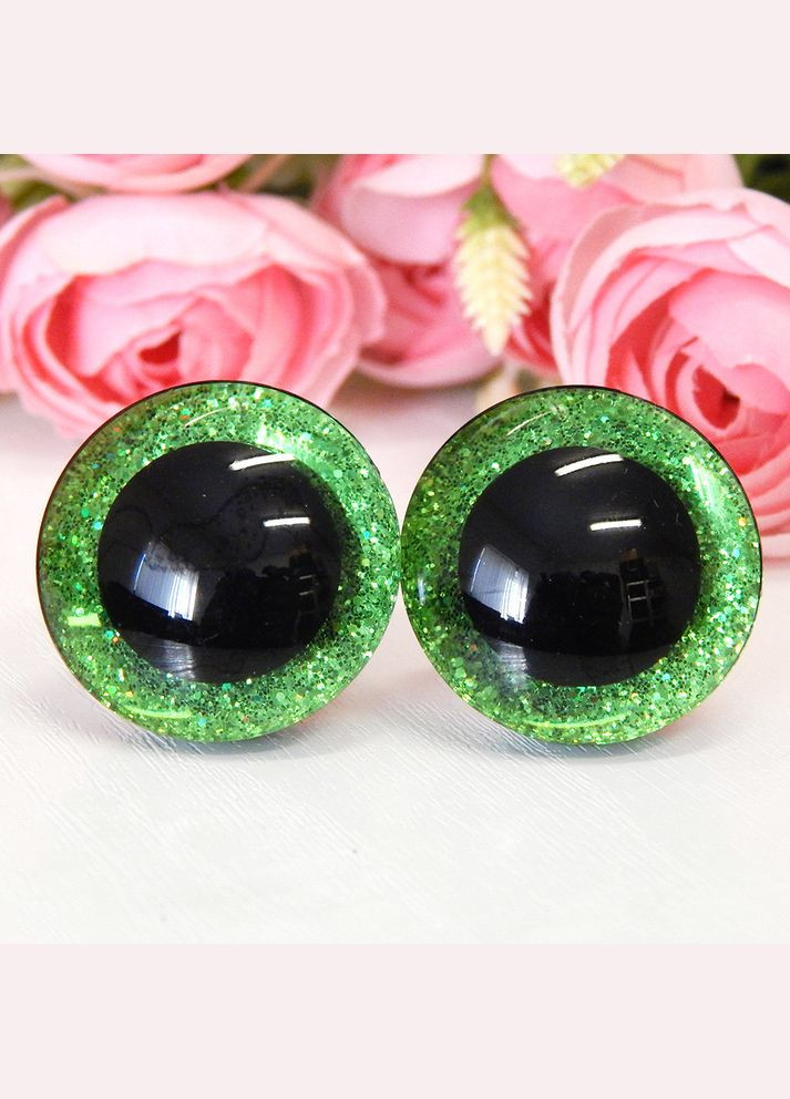 Очі для іграшок блискучі (трапеція), 18 мм, зелені, 2 шт No Brand (340483616)