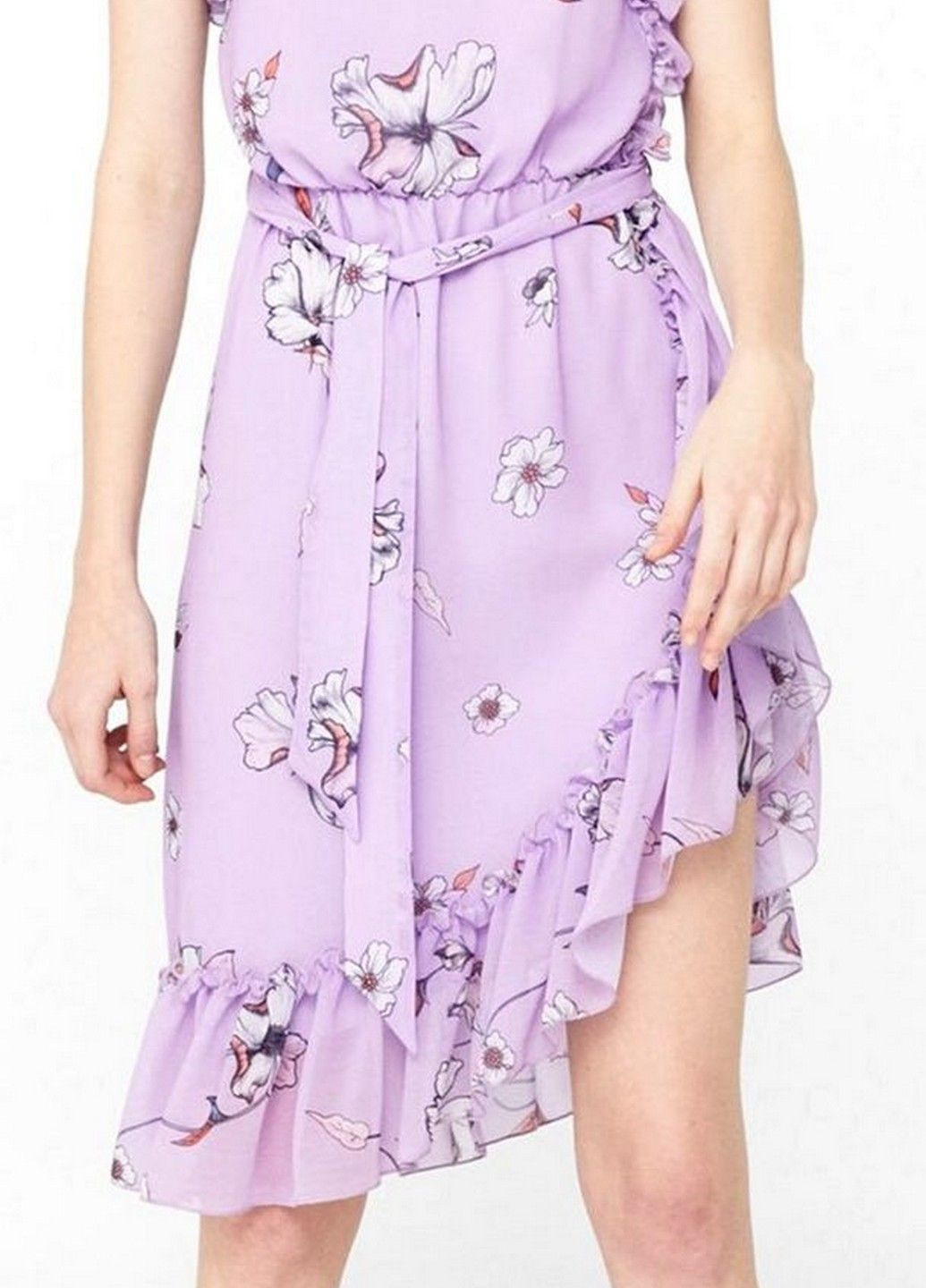 Фиолетовое кэжуал платье Mango