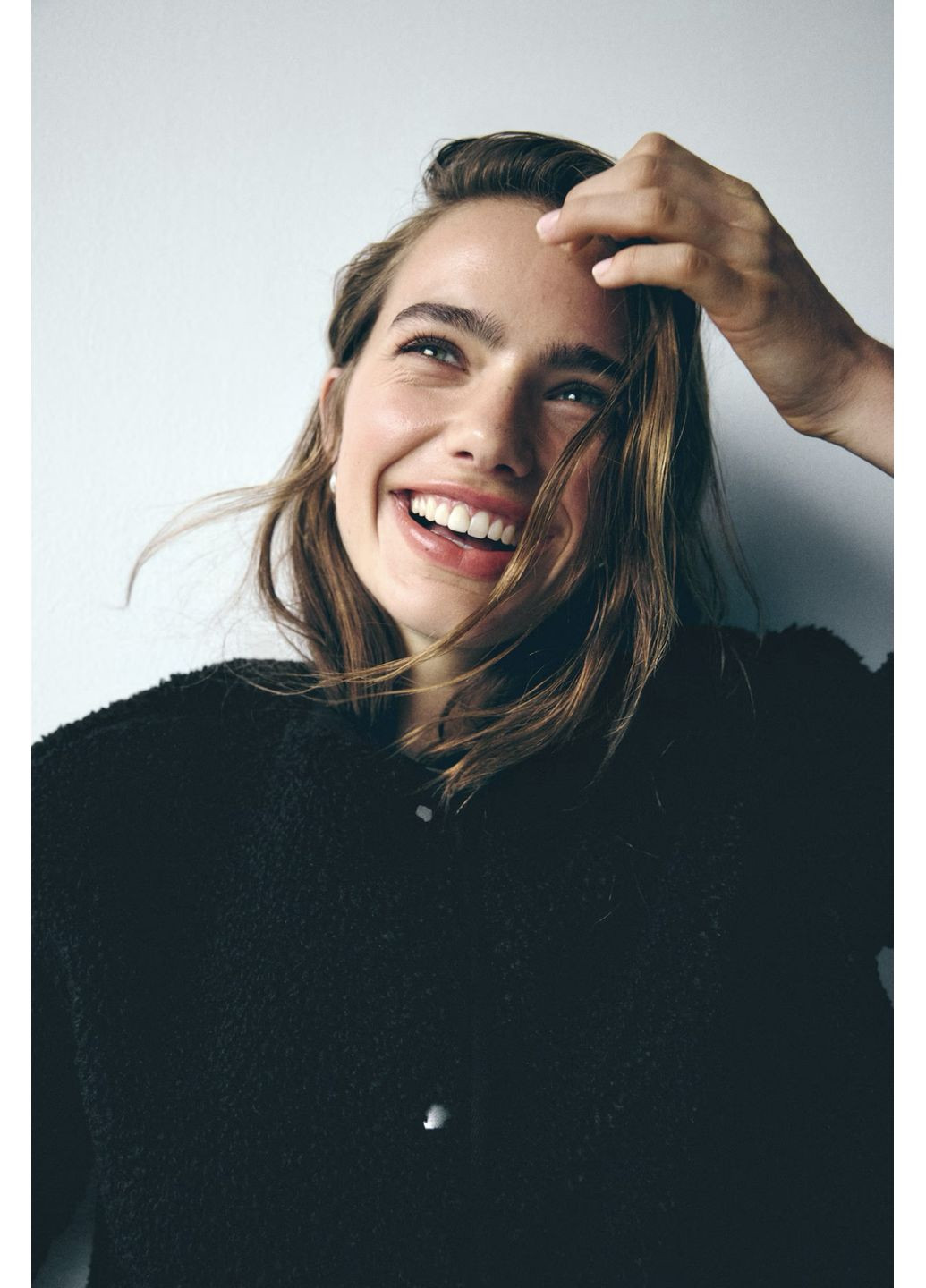 Черная демисезонная куртка H&M Тедді