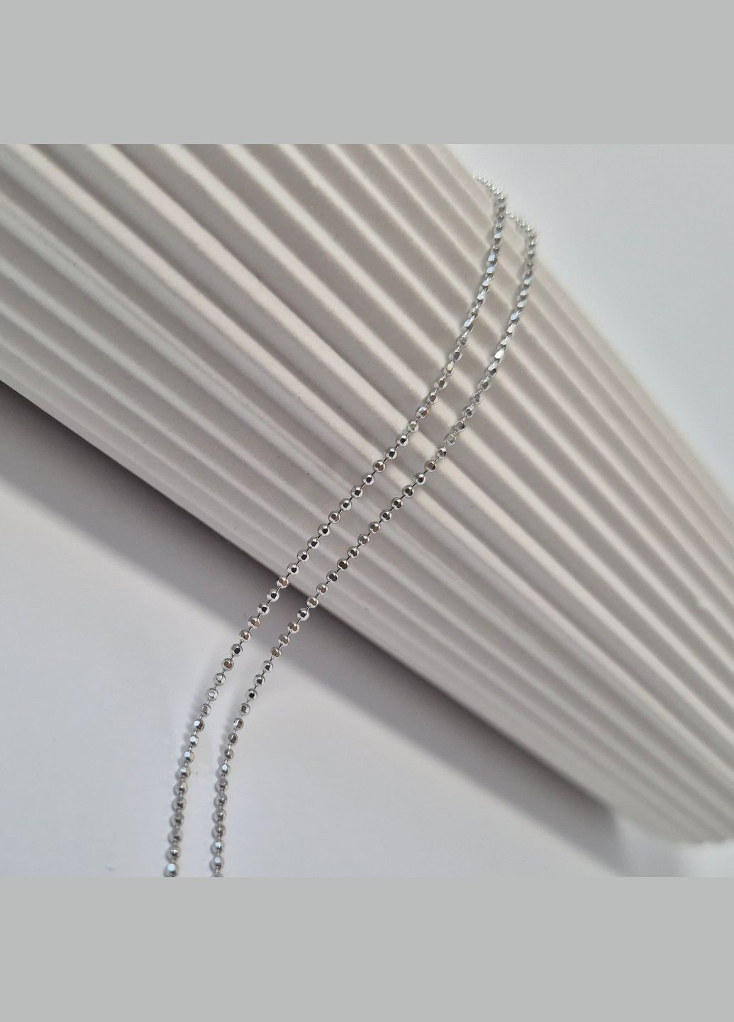 Срібний ланцюжок кольє з Кульками см срібло 925 проби родоване 1.72г pldc120 No Brand (335053833)