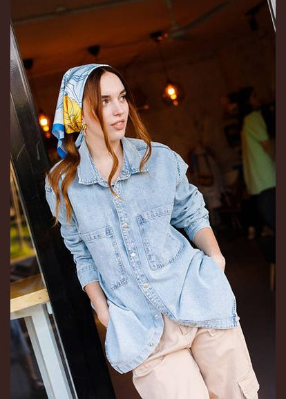 Жіноча хустинка з принтом Квіткова MEREZHKA 5531 (318226487)