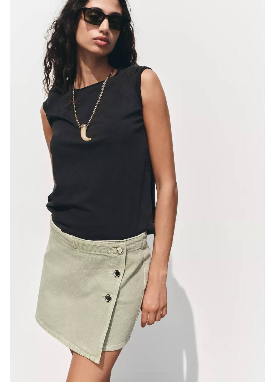 Зеленая юбка-шорты Zara